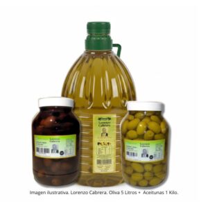 Oferta - Oliva Lorenzo Cabrera 5 Litros + 1 Kg Aceituna (Verde o Negra)
